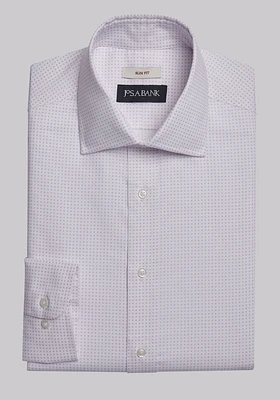 Men's Jos. A. Bank Slim Fit Spread Collar Mini Dot Dress Shirt at Bank, Light Purple, X