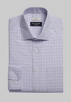 JoS. A. Bank Men's Traveler Collection Slim Fit Check Dress Shirt, Purple, 15 34/35