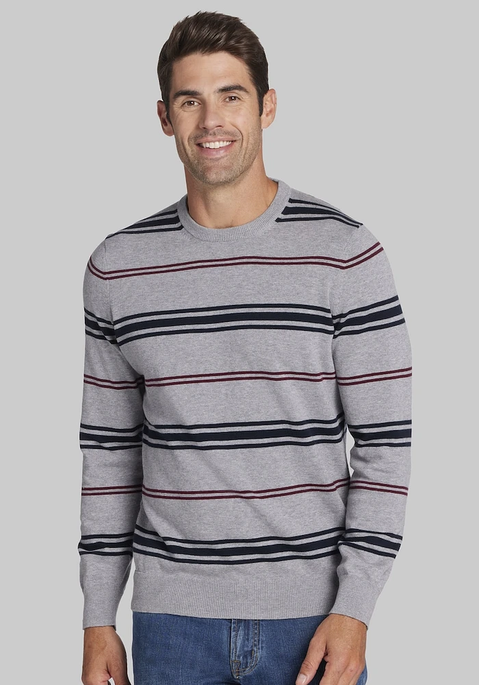 Men's Jos. A. Bank Stripe Crew Neck Sweater at Bank,