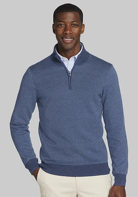 Men's Jos. A. Bank Tailored Fit Twill Jacquard 1/4 Zip Sweater at Bank,