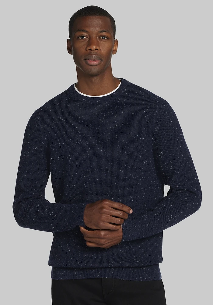 Men's Jos. A. Bank Donegal Waffle Crew Neck Sweater at Bank,