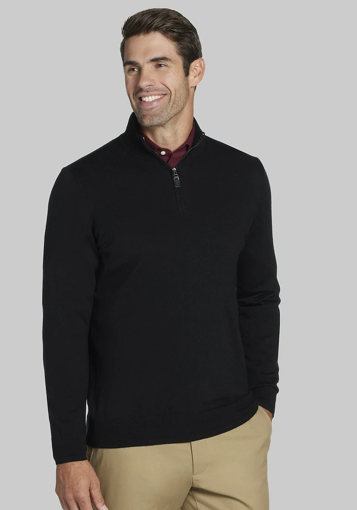 Men's Jos. A Bank Merino Wool Quarter Zip Sweater at A. Bank,