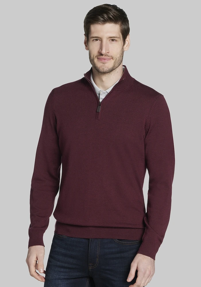 Men's Jos. A Bank Merino Wool Quarter Zip Sweater at A. Bank,