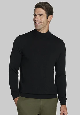 Men's Jos. A Bank Merino Wool Mock Neck Sweater, Black, Large