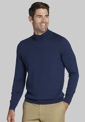 Men's Jos. A Bank Merino Wool Mock Neck Sweater, Navy, Large