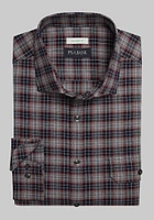 Men's Big & Tall Jos. A Bank Lux Flannel Long Sleeve Casual Shirt at Jos. A. Bank, Grey/Burgundy, Size XX Large