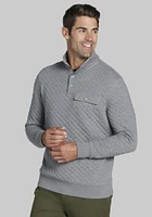 Men's Big & Tall Jos. A. Bank Quilted 1/4 Zip Pullover at Bank, Heather, XX Large