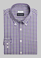 Men's Jos. A. Bank Comfort Stretch Traditional Fit Long Sleeve Casual Shirt at Bank, Purple/Navy,