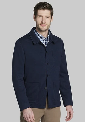 Men's Jos. A. Bank Knit Shirt Jacket at Bank, Blue/Navy,