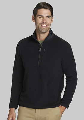 Men's Tailored Fit Performance Fleece 1/4 Zip Pullover, Black, Large