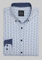 Men's Traveler Collection Tailored Fit 4-Way Stretch Floating Circle Casual Shirt at Jos. A. Bank, White/Blue,