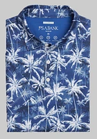 Men's Traveler Collection Tailored Fit Palms Print Polo at Jos. A. Bank, Blue Depths, - Shirts