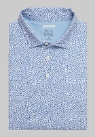 Men's Jos. A. Bank Tailored Fit Flower Print Polo at Bank, White/Galaxy Blue, - Shirts