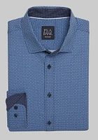 Men's Traveler Collection Tailored Fit Geo Print 4-Way Stretch Casual Shirt at Jos. A. Bank, Blue,