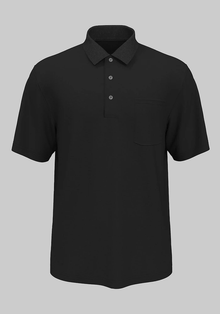 Men's PGA Tour Traditional Fit AirFlux Solid Polo, Asphalt, Medium