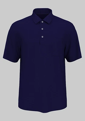 Men's PGA Tour Traditional Fit AirFlux Solid Polo, True Navy, Medium