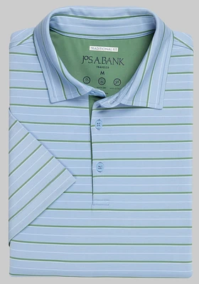 Men's Traveler Collection Traditional Fit Stripe Performance Polo at Jos. A. Bank, - Shirts