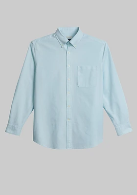 JoS. A. Bank Men's Tailored Fit Button-Down Collar Oxford Casual Shirt, Aqua Splash, Large
