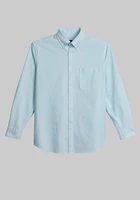 JoS. A. Bank Men's Tailored Fit Button-Down Collar Oxford Casual Shirt, Aqua Splash, Large