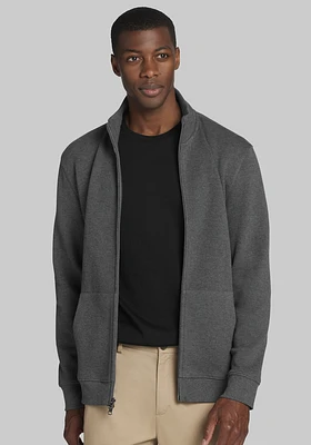 Men's Jos. A. Bank Textured Mock Neck Full Zip at Bank, Heathr,