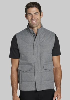 Men's Jos. A. Bank Quilted Wool Look Vest at Bank, Mid Grey, - Outerwear