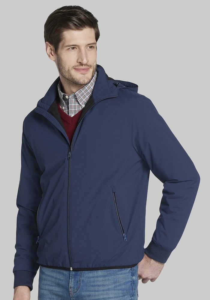 Men's Traveler Collection Traditional Fit Hooded Jacket at Jos. A. Bank, Blue/Light Navy, - Outerwear