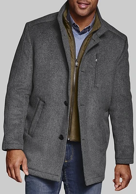 Men's Johnston & Murphy Tailored Fit Wool Blend Car Coat with Bib at Jos. A. Bank, Grey, - Outerwear