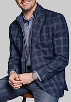 Men's Johnston & Murphy Tailored Fit Plaid Bib Blazer at Jos. A. Bank, Blue/Navy, - Outerwear