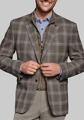 Men's Johnston & Murphy Tailored Fit Bib Blazer at Jos. A. Bank, Taupe, - Outerwear