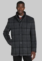 Men's Jos. A. Bank Tailored Fit Plaid Carcoat at Bank, Charcoal/Grey, - Outerwear