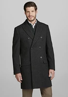 Men's Jos. A. Bank Tailored Fit Double Breasted Topcoat at Bank, Charcoal/Grey, - Outerwear