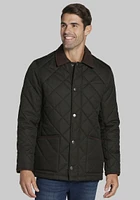 Men's Jos. A. Bank Tailored Fit Quilted Jacket at Bank, Green/Olive, - Outerwear