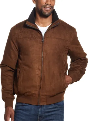 Men's Weatherproof Tailored Fit Bomber Jacket, Taupe, Large