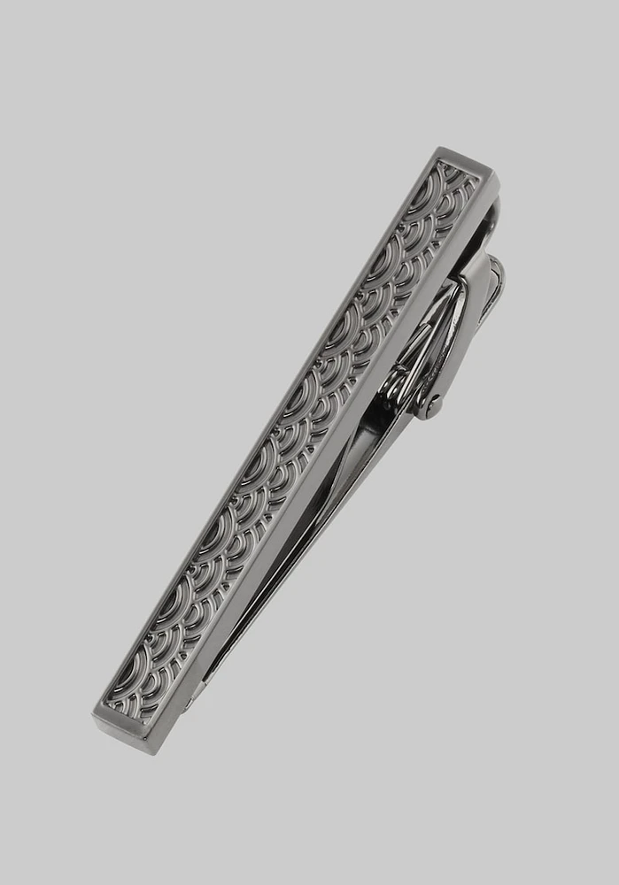 Men's Cloud Pattern Tie Bar, Gunmetal, One Size