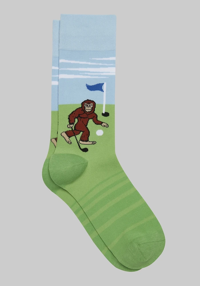 Men's Big Foot Golf Socks, Light Blue, Mid Calf
