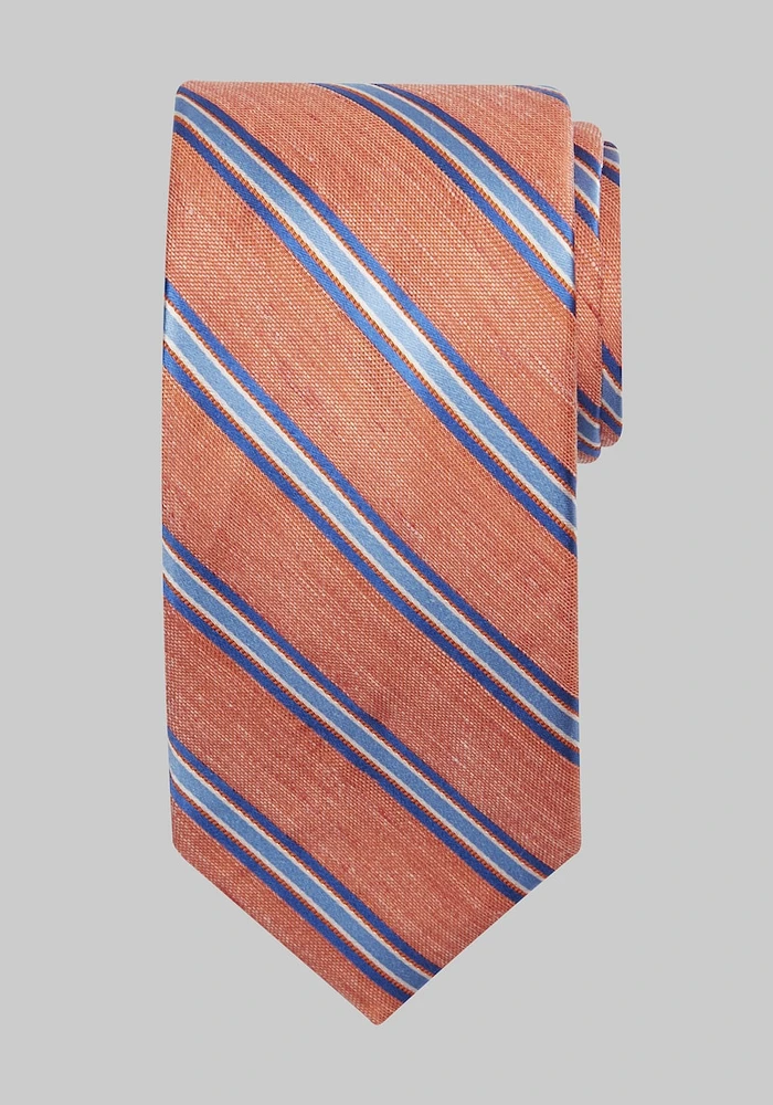 Men's Reserve Collection Primavera Stripe Tie, Orange, One Size