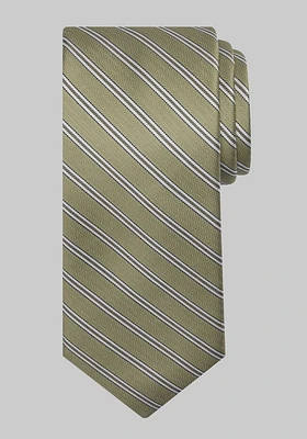 Men's Mini Chevron Stripe Tie, Green, One Size
