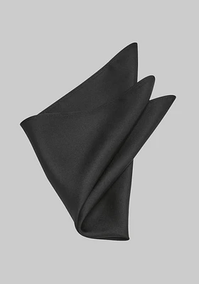 JoS. A. Bank Men's Solid Silk Pocket Square, Black, One Size
