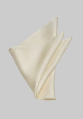JoS. A. Bank Men's Solid Silk Pocket Square, Cream, One Size