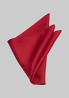 Men's Solid Silk Pocket Square, Red, One Size