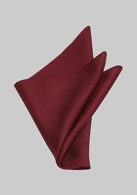 Men's Solid Silk Pocket Square, Wine, One Size