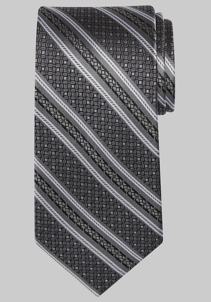 Men's Reserve Collection Textured Stripe Tie, Black, One Size