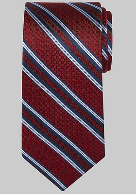 Men's Reserve Collection Textured Stripe Tie, Red, One Size