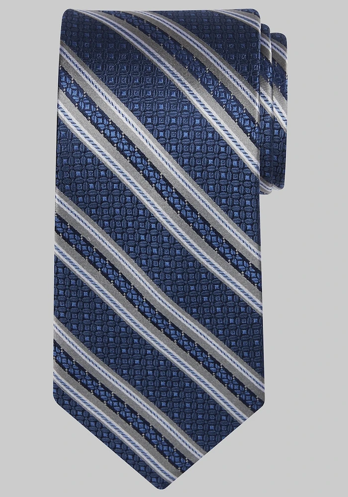 Men's Reserve Collection Textured Stripe Tie, Navy, One Size