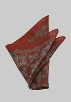 Men's Medallion Pocket Square, Rust, One Size