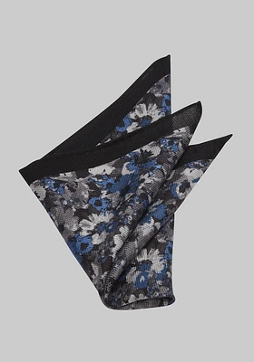 Men's Floral Pocket Square, Black