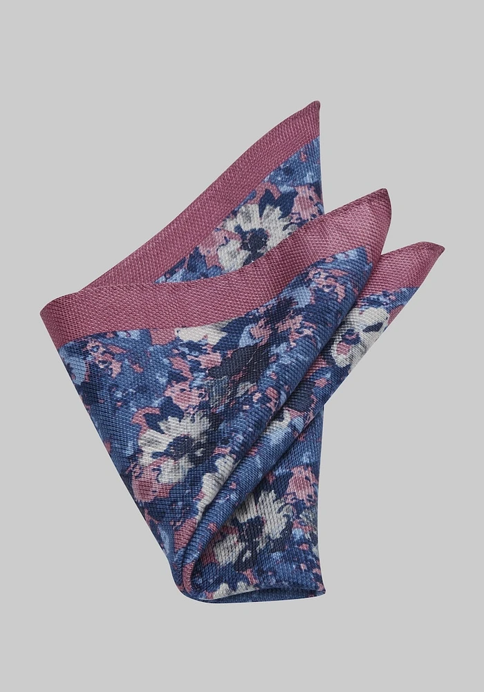 Men's Floral Pocket Square, Pink