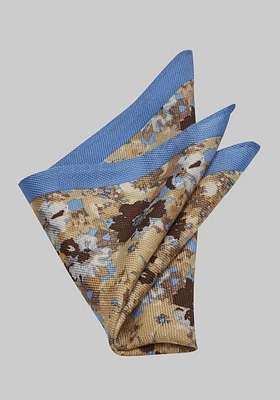 Men's Floral Pocket Square, Blue, One Size