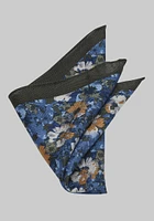 Men's Floral Pocket Square, Dark Green, One Size