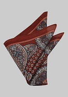 Men's Paisley Pocket Square, Rust